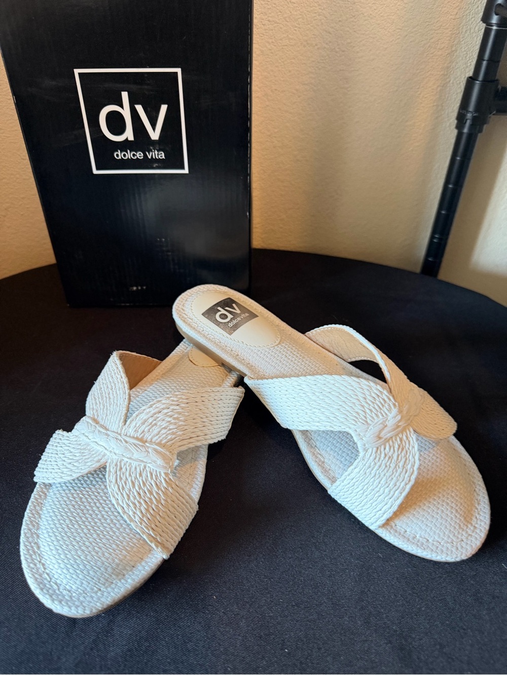 Dolce Vita Cream Braided Knot Slide Sandals